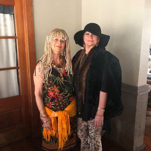 Animal print long earrings